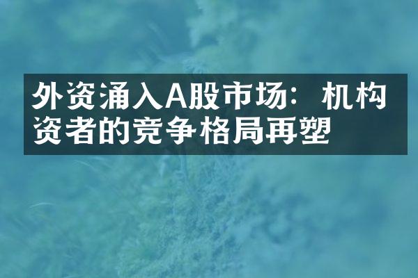 外资涌入A股市场：机构投资者的竞争格局再塑