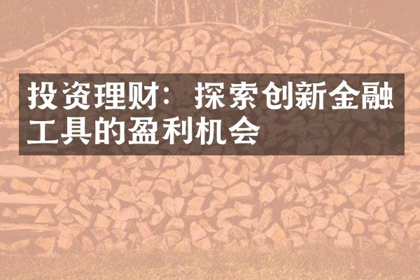 投资理财：探索创新金融工具的盈利机会