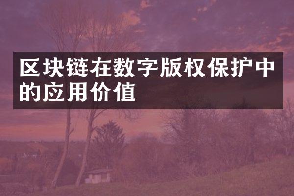 区块链在数字版权保护中的应用价值