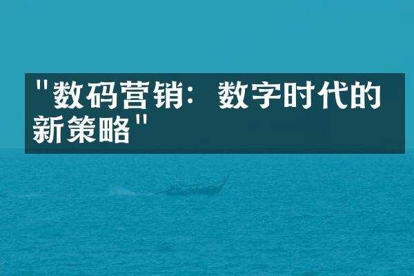 "数码营销：数字时代的创新策略"