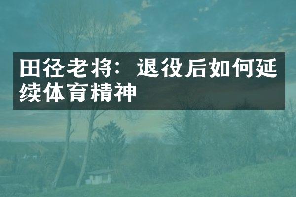 田径老将：退役后如何延续体育精神