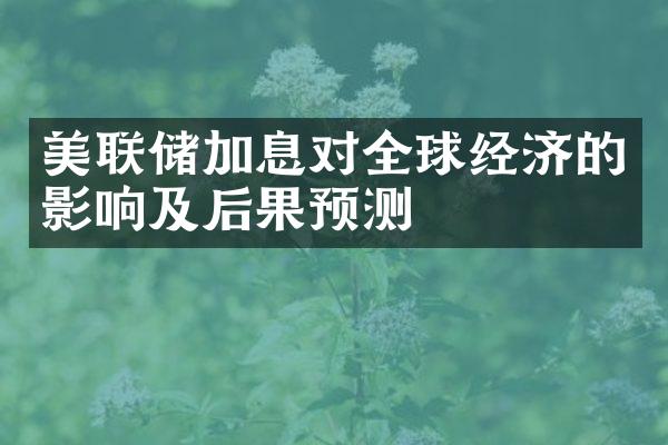 美联储加息对全球经济的影响及后果预测