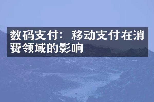 数码支付：移动支付在消费领域的影响