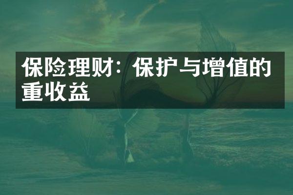 保险理财: 保护与增值的双重收益