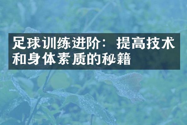 足球训练进阶：提高技术和身体素质的秘籍