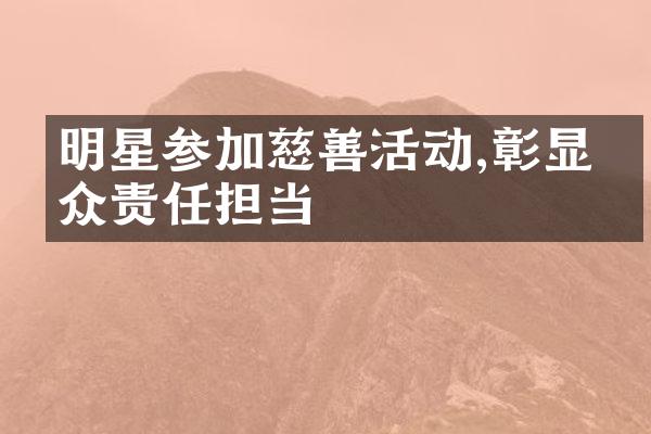 明星参加慈善活动,彰显公众责任担当