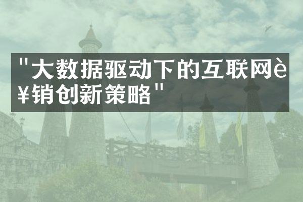 "大数据驱动下的互联网营销创新策略"