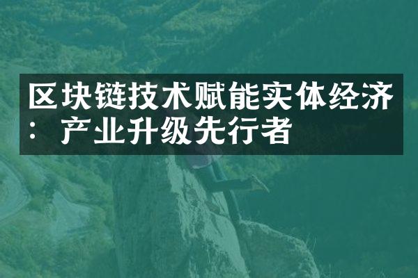 区块链技术赋能实体经济：产业升级先行者