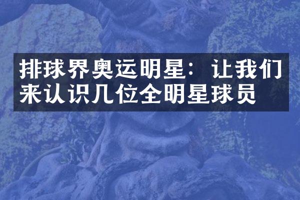 排球界奥运明星：让我们来认识几位全明星球员