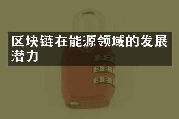 区块链在能源领域的发展潜力