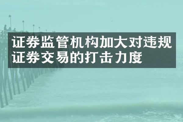 证券监管机构加大对违规证券交易的打击力度