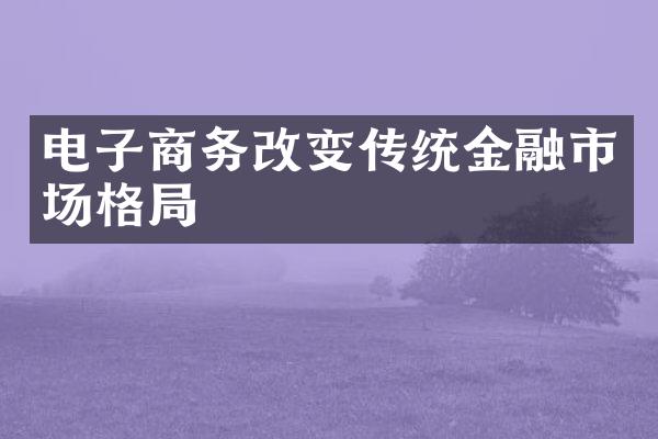 电子商务改变传统金融市场格局