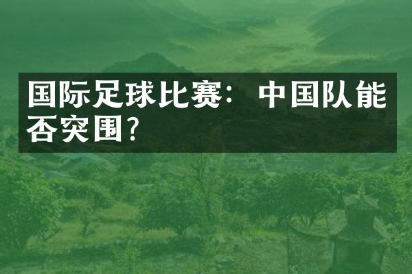 国际足球比赛：队能否突围？