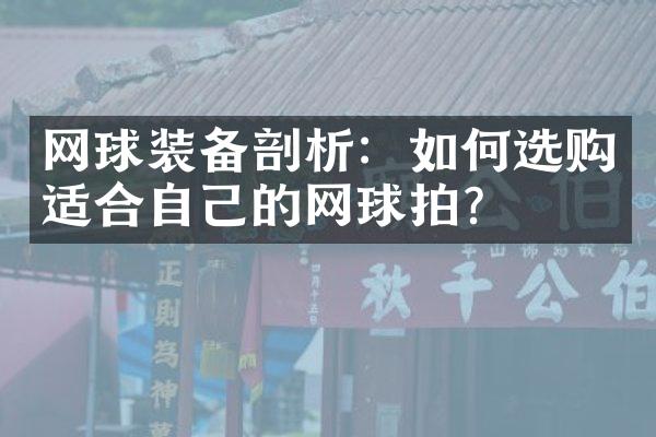 网球装备剖析：如何选购适合自己的网球拍？