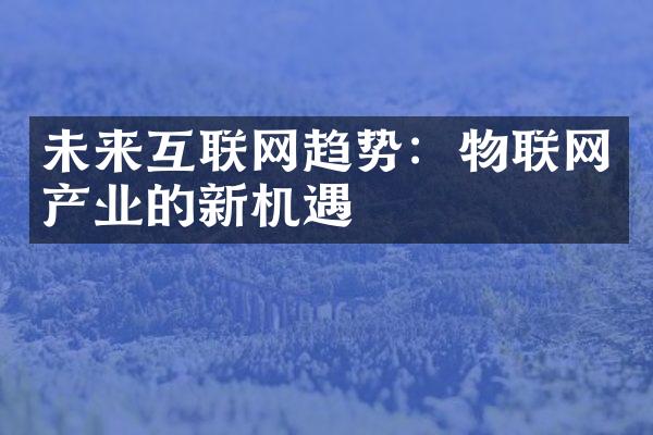 未来互联网趋势：物联网产业的新机遇