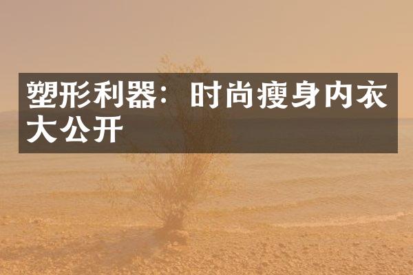 塑形利器：时尚瘦身内衣大公开