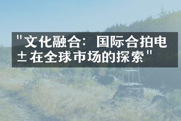 "文化融合：国际合拍电影在全球市场的探索"