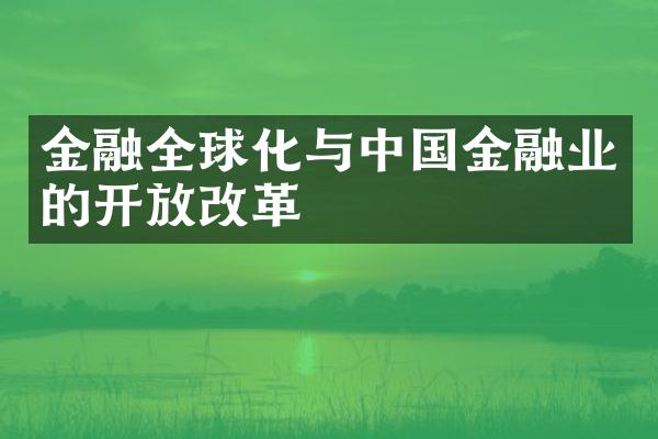 金融全球化与金融业的