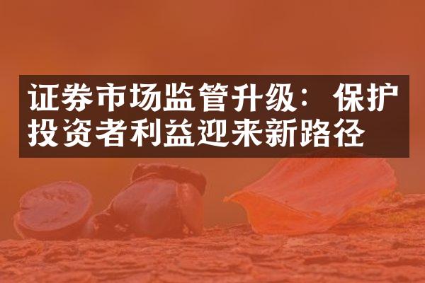 证券市场监管升级：保护投资者利益迎来新路径