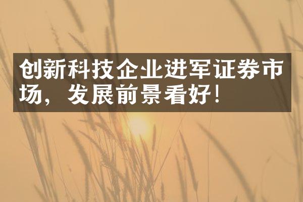 创新科技企业进军证券市场，发展前景看好！