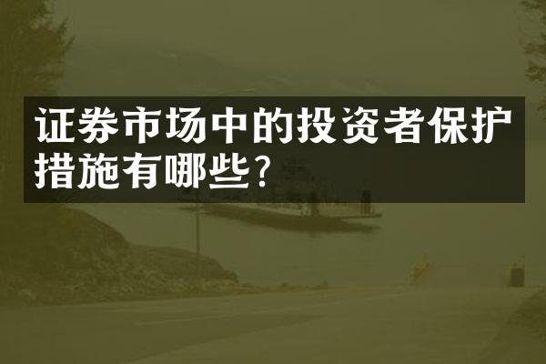 证券市场中的投资者保护措施有哪些？