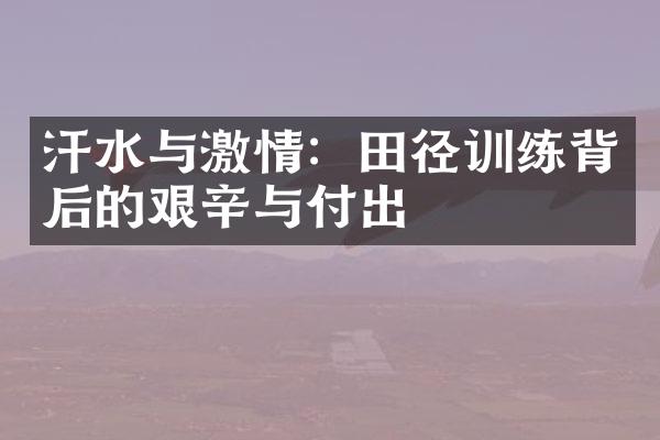 汗水与激情：田径训练背后的艰辛与付出