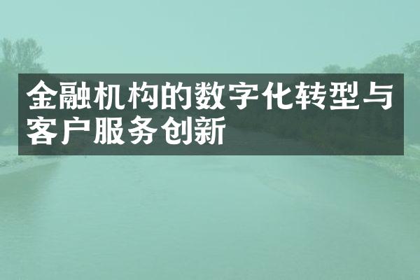 金融机构的数字化转型与客户服务创新