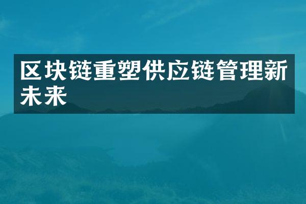 区块链重塑供应链管理新未来