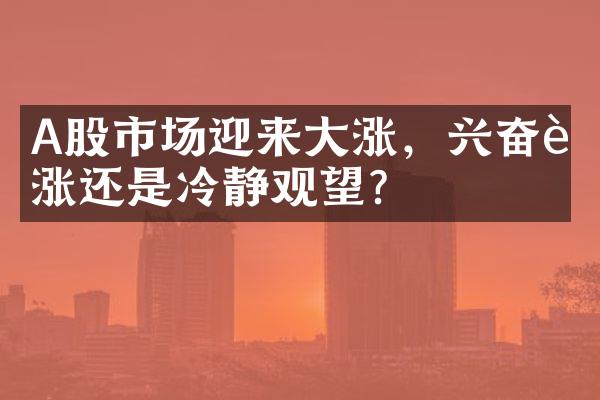 A股市场迎来大涨，兴奋追涨还是冷静观望？