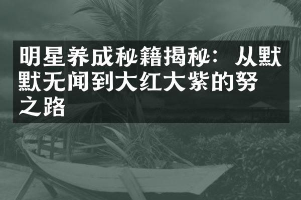 明星养成秘籍揭秘：从默默无闻到大红大紫的努力之路