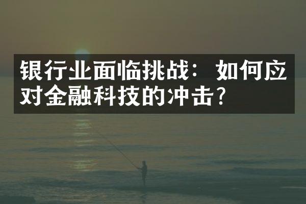 银行业面临挑战：如何应对金融科技的冲击？