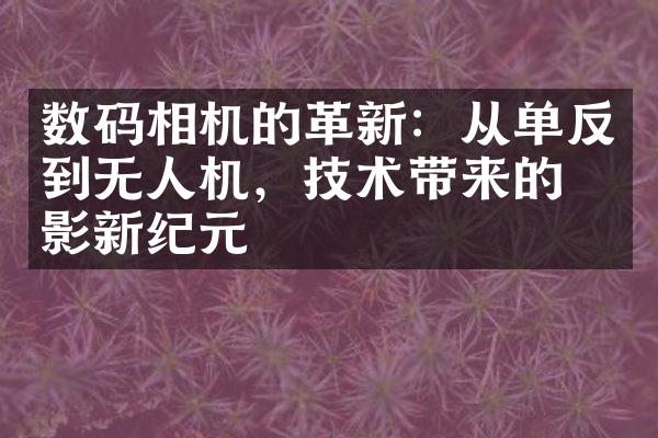 数码相机的革新：从单反到无人机，技术带来的摄影新纪元