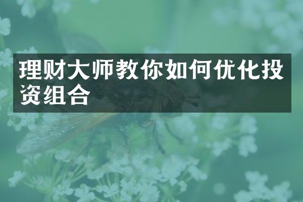 理财师教你如何优化投资组合