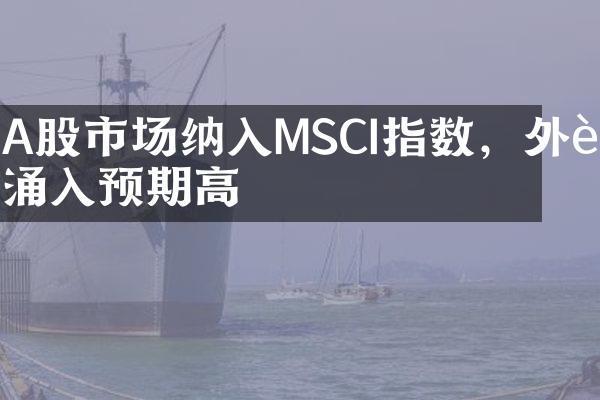 A股市场纳入MSCI指数，外资涌入预期高