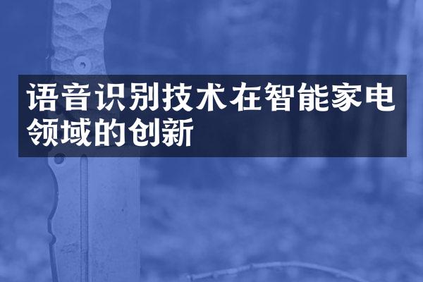 语音识别技术在智能家电领域的创新