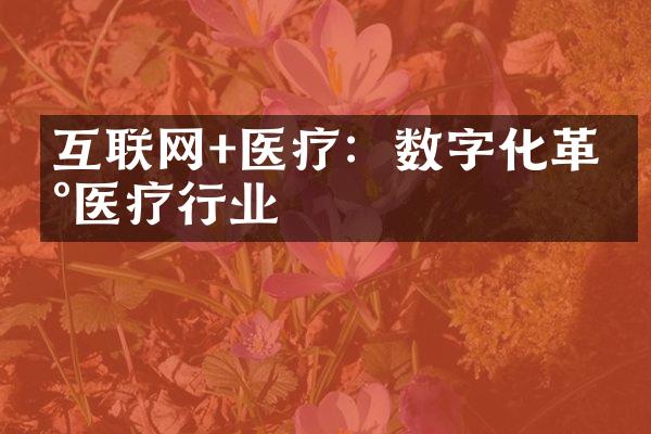 互联网+医疗：数字化革新医疗行业