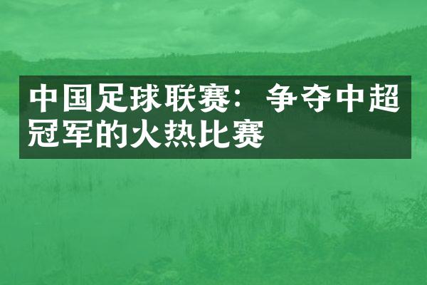 中国足球联赛：争夺中超冠军的火热比赛