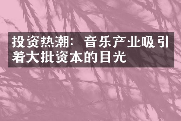 投资热潮：音乐产业吸引着大批资本的目光