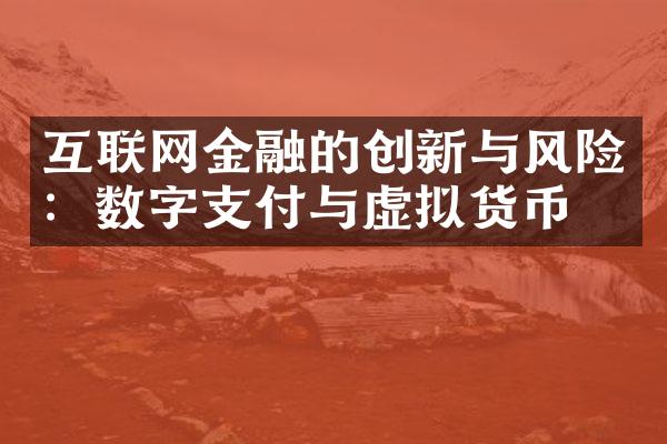 互联网金融的创新与风险：数字支付与虚拟货币