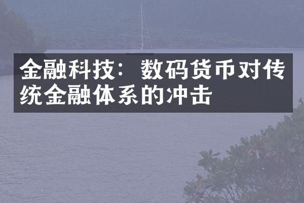 金融科技：数码货币对传统金融体系的冲击