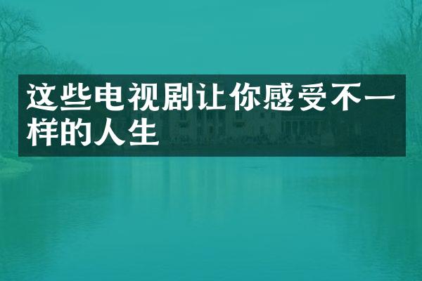 这些电视剧让你感受不一样的人生