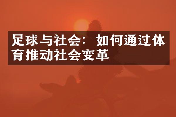 足球与社会：如何通过体育推动社会变革