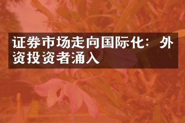 证券市场走向国际化：外资投资者涌入