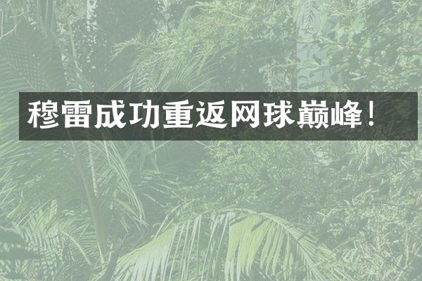 穆雷成功重返网球巅峰！