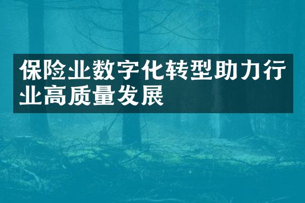 保险业数字化转型助力行业高质量发展