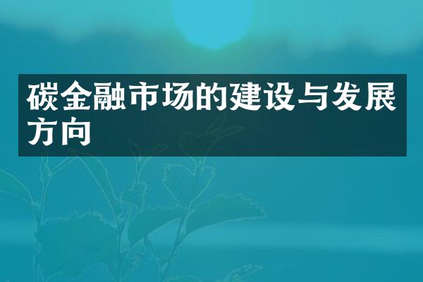 碳金融市场的建设与发展方向