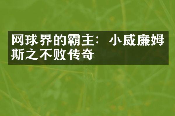 网球界的霸主：小威廉姆斯之不败传奇