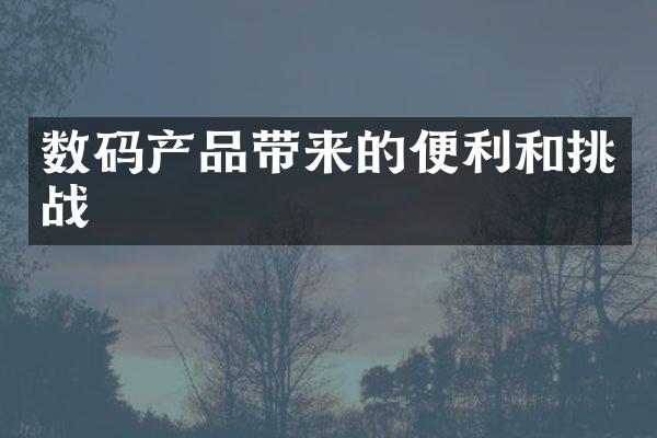 数码产品带来的便利和挑战