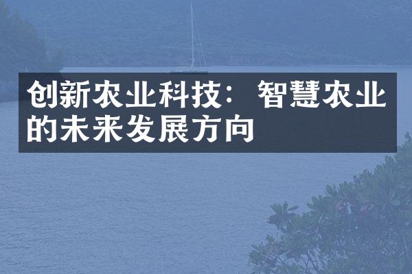 创新农业科技：智慧农业的未来发展方向