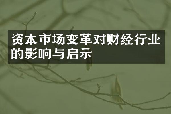 资本市场变革对财经行业的影响与启示